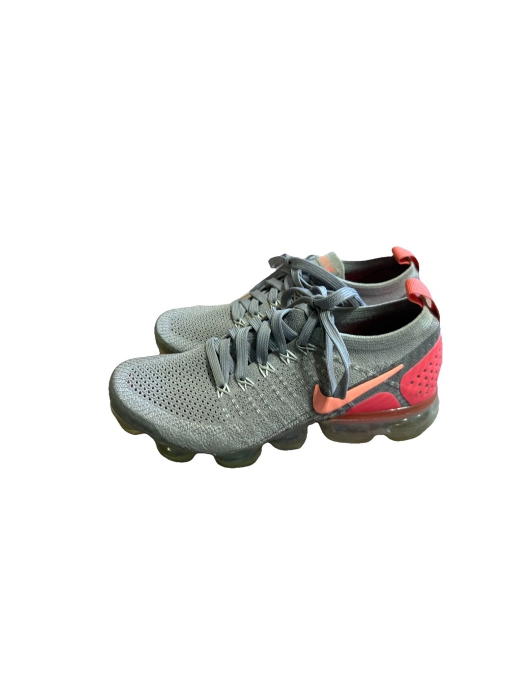Nike Air VaporMax Flyknit 2 Grey Crimson 2018, Women’s Sz 7